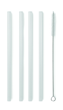 Logo trade promotional merchandise photo of: 4 reusable glass straws