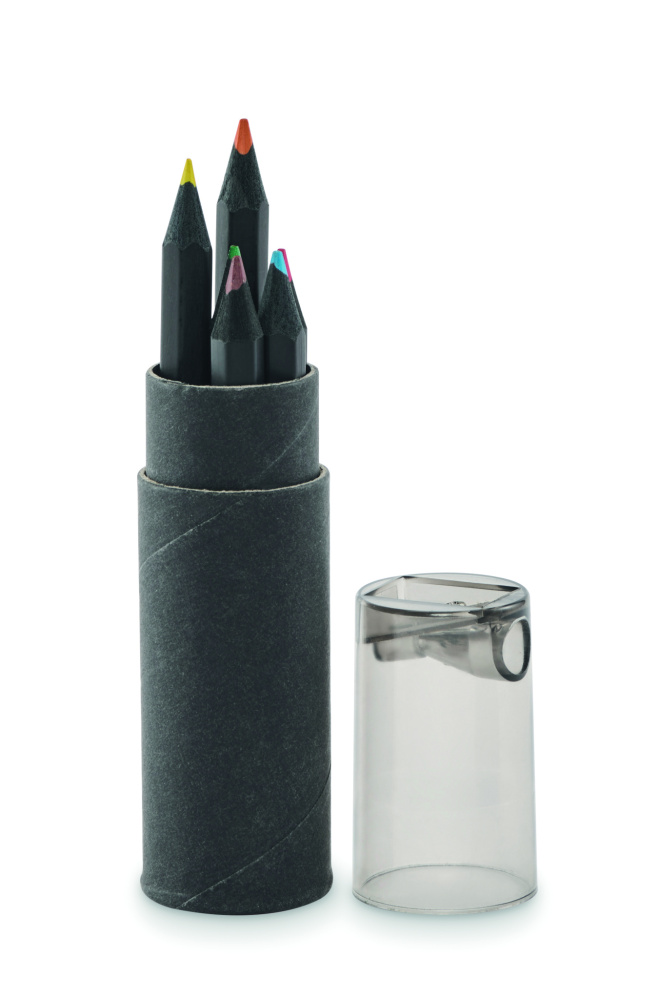 Logo trade advertising product photo of: 6 black colouring pencils