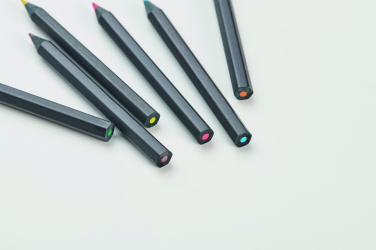 Logo trade advertising products picture of: 6 black colouring pencils