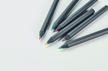 Logo trade promotional giveaway photo of: 6 black colouring pencils