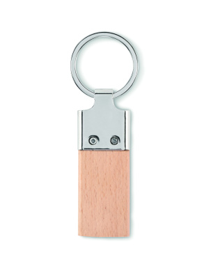 Logo trade promotional items picture of: Key ring with rubber wood
