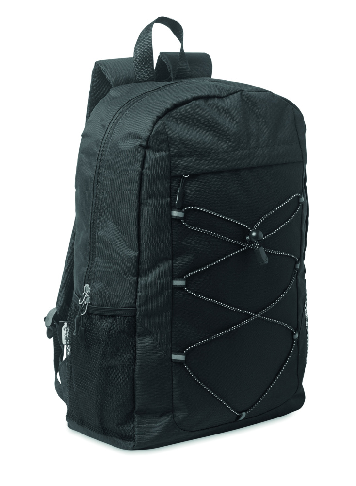 Logo trade promotional giveaways picture of: 600D RPET polyester backpack