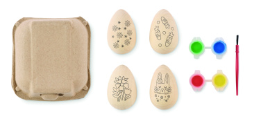 Logotrade promotional product picture of: Wooden eggs painting set