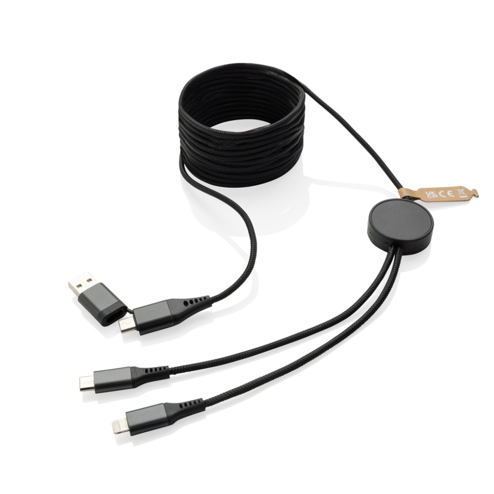 Logo trade promotional merchandise photo of: Terra RCS recycled PET 3 meter  4-in-1 cable
