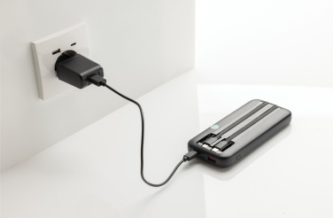 Logo trade advertising products image of: Turbopack RCS rplastic powerbank 10.000 integrated cables