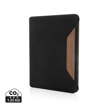 Logotrade corporate gift image of: Teri AWARE™ RPET and walnut A4 portfolio