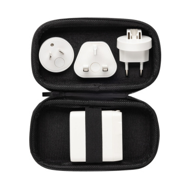 Logo trade business gift photo of: TravelCharge Pro RCS rplastic travel charger with USB C