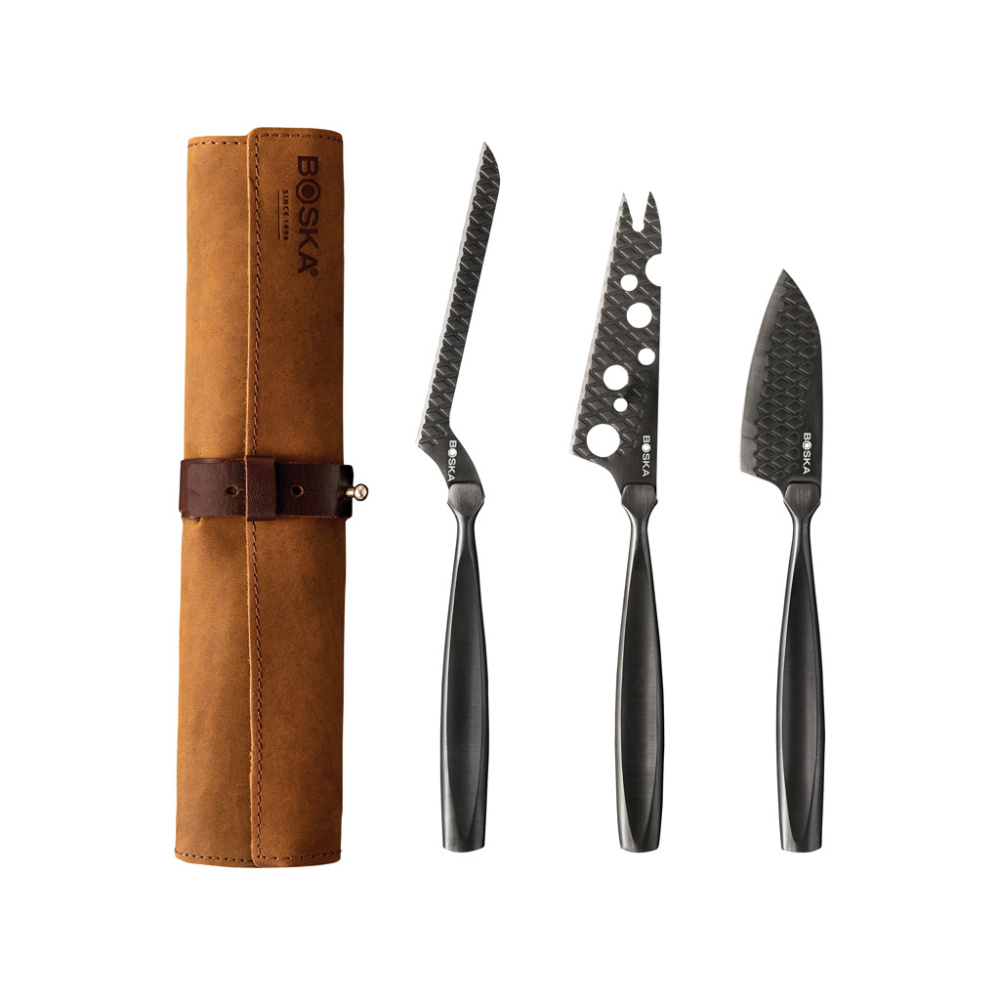 Logotrade promotional giveaway picture of: BOSKA Cheese Knife Set Monaco+ Black
