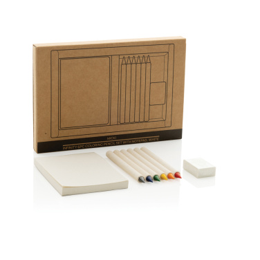Logo trade promotional merchandise image of: Micki GRS infinity 6pc coloring pencil set with notepad