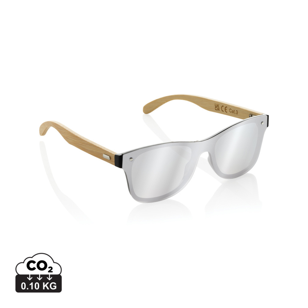 Logotrade promotional gift image of: Prism RCS recycled plastic sunglasses with bamboo frame