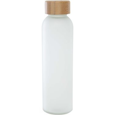 Logo trade advertising product photo of: Lume 500 ml matte soda lime glass bottle with bamboo lid