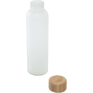 Logo trade promotional gift photo of: Lume 500 ml matte soda lime glass bottle with bamboo lid
