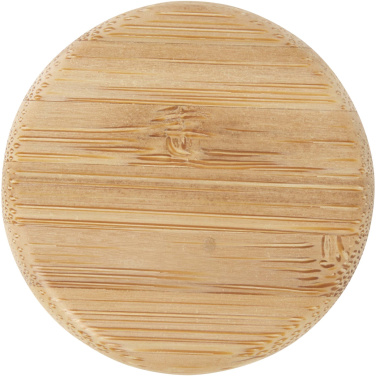 Logo trade promotional items image of: Lume 500 ml matte soda lime glass bottle with bamboo lid