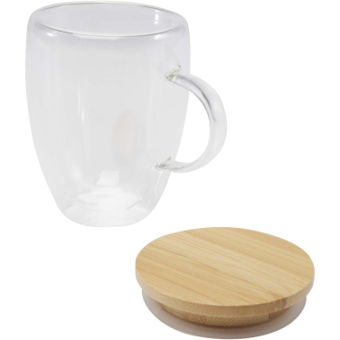 Logotrade promotional items photo of: Leona 350 ml glass cup with bamboo lid