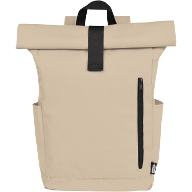 Logo trade promotional gifts picture of: Byron 15.6" GRS RPET roll-top backpack 18L