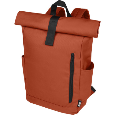 Logo trade promotional giveaways image of: Byron 15.6" GRS RPET roll-top backpack 18L