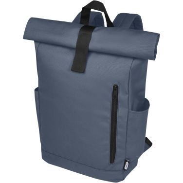 Logo trade business gifts image of: Byron 15.6" GRS RPET roll-top backpack 18L