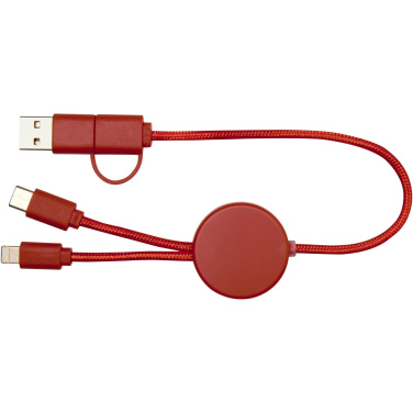 Logotrade promotional items photo of: Citala 5-in-1 recycled plastic 30 cm data sync and 27W fast charge cable