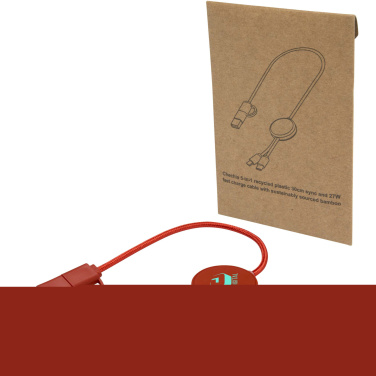 Logotrade promotional merchandise image of: Citala 5-in-1 recycled plastic 30 cm data sync and 27W fast charge cable