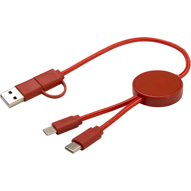Logotrade promotional gift image of: Citala 5-in-1 recycled plastic 30 cm data sync and 27W fast charge cable