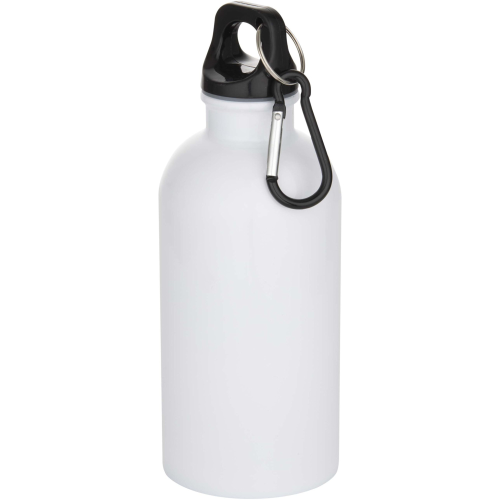 Logotrade advertising product image of: Oregon 400 ml sublimation RCS recycled single wall stainless steel water bottle with carabiner