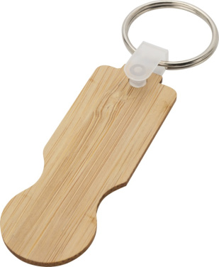 Logo trade corporate gifts picture of: Ronan bamboo trolley keychain