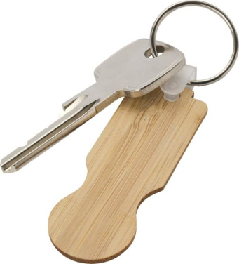 Logo trade advertising products picture of: Ronan bamboo trolley keychain