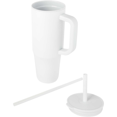 Logotrade promotional giveaway image of: Brady 900 ml RCS certified insulated tumbler with silicone straw