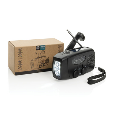 Logo trade promotional gifts image of: RescueWave RCS recycled plastic emergency radio