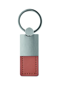 Logo trade advertising product photo of: PU and metal key ring Helsinki