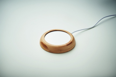 Logo trade promotional giveaways picture of: Bamboo mug warmer with USB