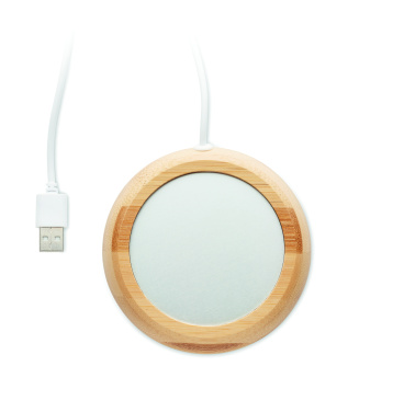 Logo trade promotional merchandise picture of: Bamboo mug warmer with USB