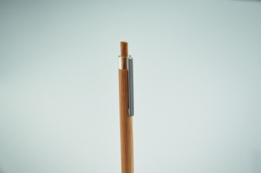 Logo trade business gifts image of: Push button bamboo pen