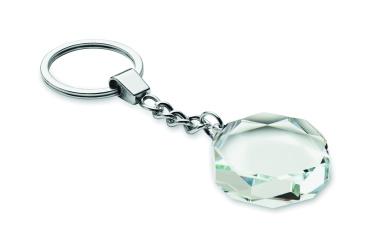 Logo trade promotional merchandise photo of: Glass round award key ring