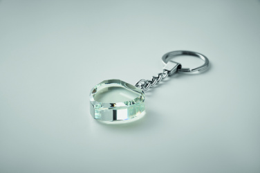 Logo trade promotional items image of: Glass heart award key ring