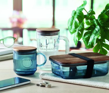 Logo trade promotional gifts picture of: Ribbed glass mug 300ml