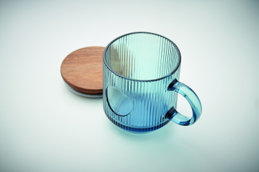 Logo trade advertising products image of: Ribbed glass mug 300ml