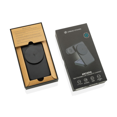 Logo trade promotional merchandise picture of: Urban Vitamin Arcadia RCS rplastic 15W 3in1 magnetic charger