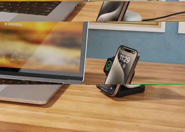 Logotrade promotional merchandise picture of: Urban Vitamin Arcadia RCS rplastic 15W 3in1 magnetic charger