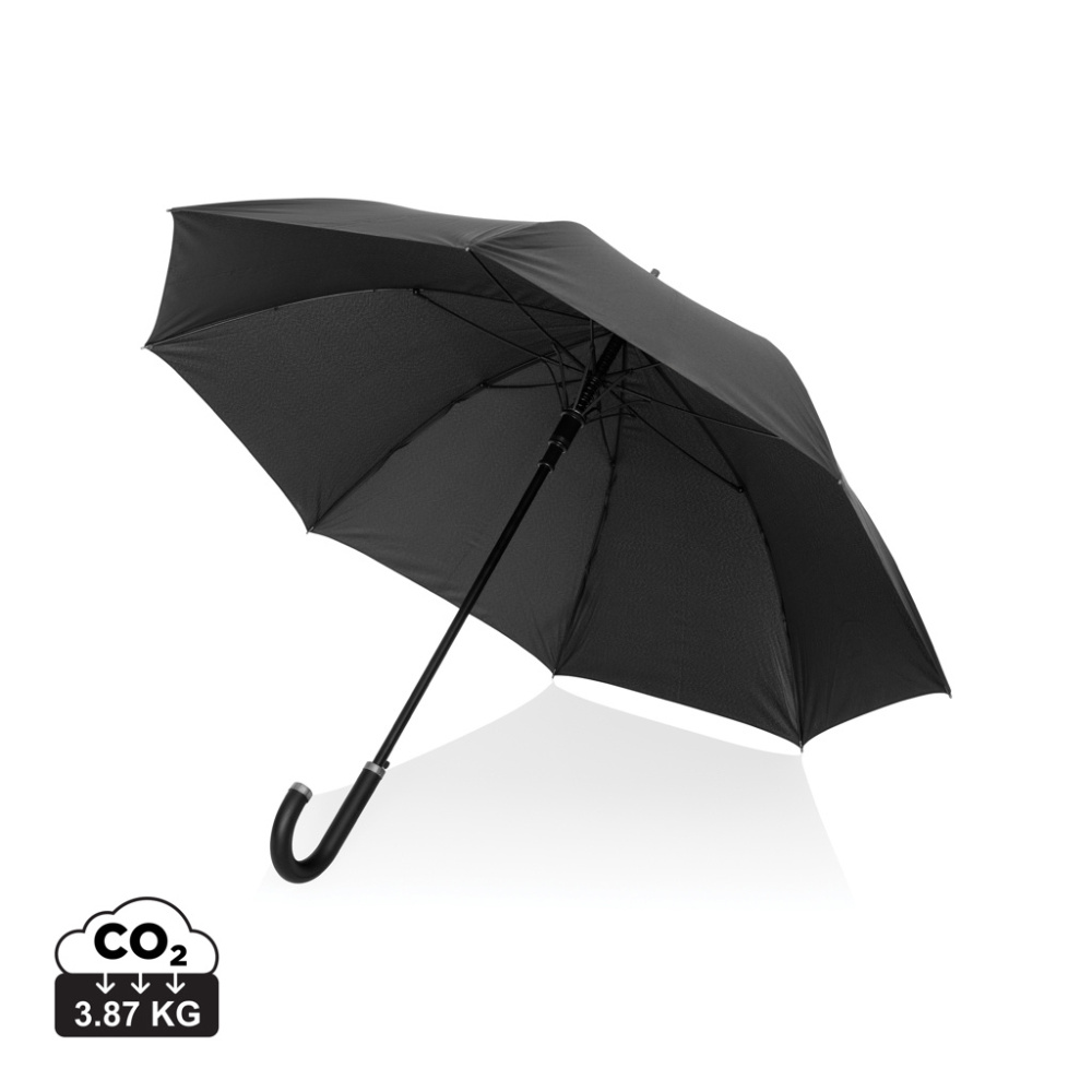 Logotrade promotional product picture of: Swiss Peak Vero Aware™ RPET 25” umbrella w luxe handle
