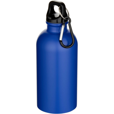 Logo trade promotional merchandise image of: Oregon 400 ml matte RCS recycled single wall stainless steel water bottle with carabiner