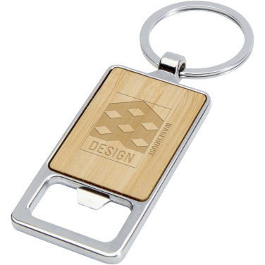 Logotrade promotional items photo of: Snapper bamboo keychain with bottle opener