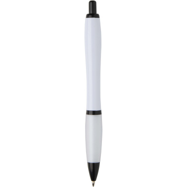 Logotrade promotional gift image of: Nash recycled plastic ballpoint pen with black trims (black ink)