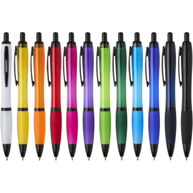Logotrade corporate gift picture of: Nash recycled plastic ballpoint pen with black trims (black ink)
