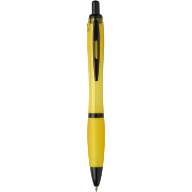 Logo trade corporate gifts picture of: Nash recycled plastic ballpoint pen with black trims (black ink)