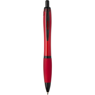 Logo trade promotional giveaways picture of: Nash recycled plastic ballpoint pen with black trims (black ink)