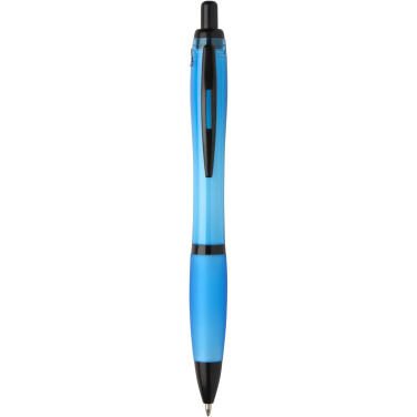 Logo trade advertising products image of: Nash recycled plastic ballpoint pen with black trims (black ink)