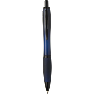 Logo trade promotional merchandise image of: Nash recycled plastic ballpoint pen with black trims (black ink)