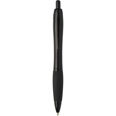 Logotrade promotional merchandise picture of: Nash recycled plastic ballpoint pen with black trims (black ink)