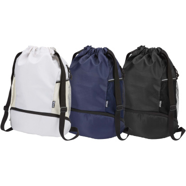 Logotrade promotional gift image of: Nomad GRS recycled sports drawstring bag with bottom compartment 18L